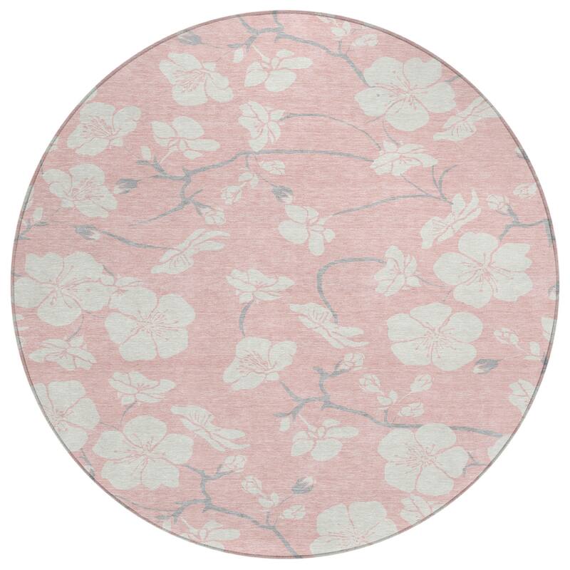 HomeRoots Floral Transitional Rectangle Outdoor Rug