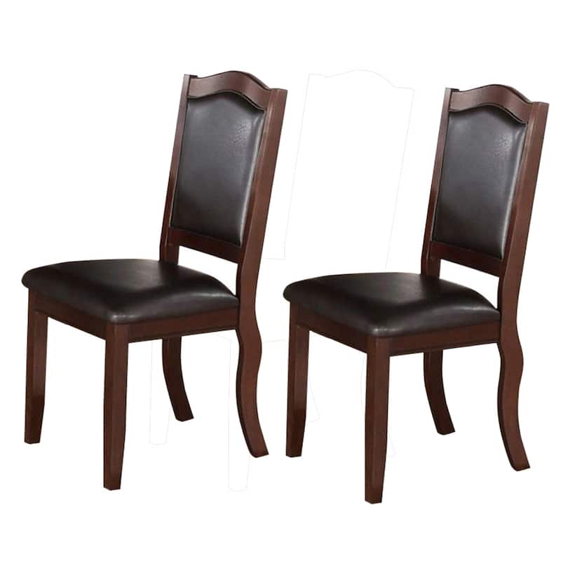 Rubber Wood Dining Chair, Set Of 2, Brown And Black - 40 H x 23 W x 20 L Inches