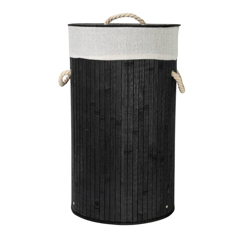 Household Essentials Bamboo Laundry Hamper with Handles and Removable Laundry Bag