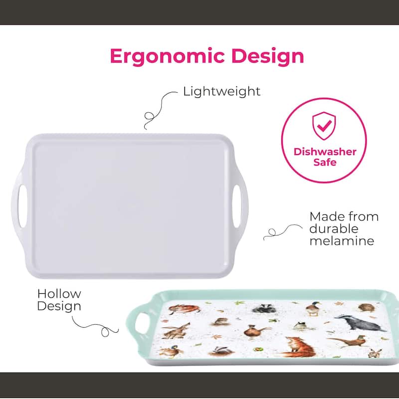 Pimpernel Wrendale Designs Large Melamine Handled Tray - 18.9" x 11.6"