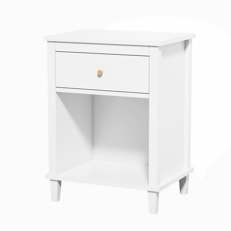 Wooden Nightstand with One Drawer One Shelf