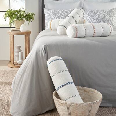 Mina Victory Life Styles Braided Stripes Tassels 6" X 20" Indoor Throw Pillow