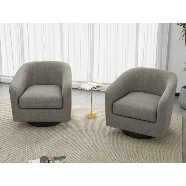 2Set 360 Swivel Faux Leather Accent Chairs Barrel Armchairs On Sale Bed Bath Beyond 40405768