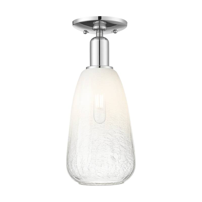 Innovations Lighting 716-1C-15-6 Brookhaven Almond Semi-Flush - Polished Chrome / Opal