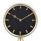 preview thumbnail 10 of 13, Gold Stainless Steel Metal Clock with Black Face