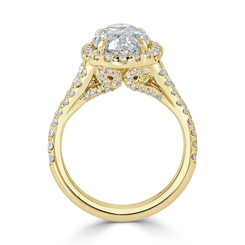 Auriya 14k Gold 2 1/2cttw Split Shank Oval Halo Diamond Engagement Ring (H-I, I1-I2)