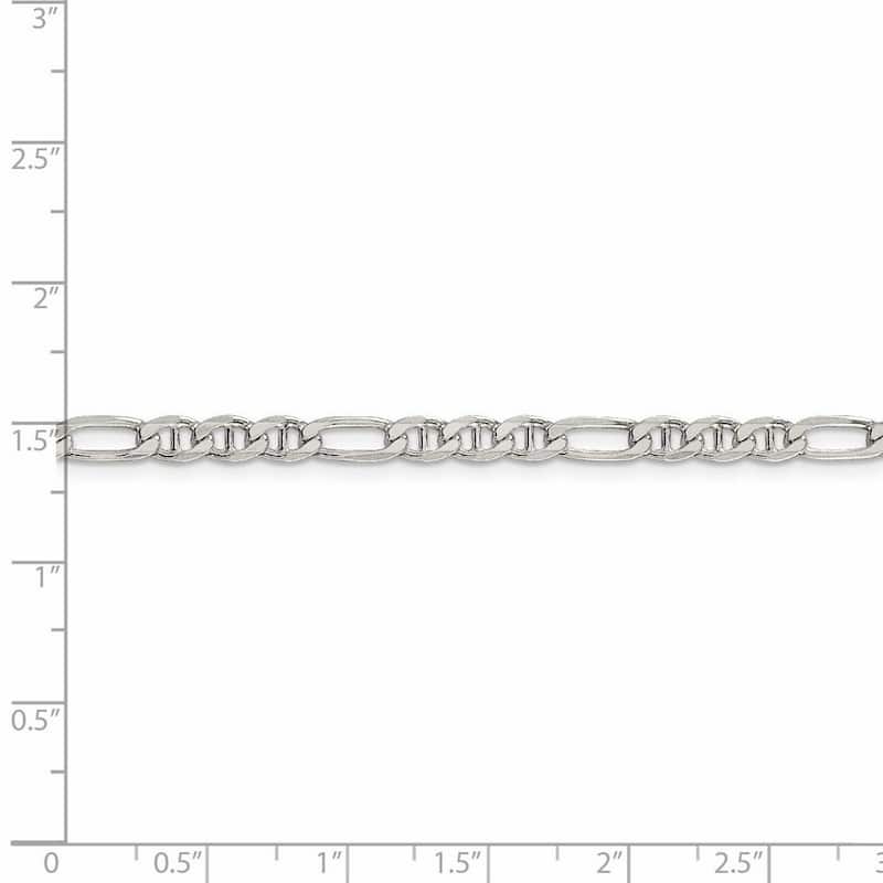 Curata 925 Sterling Silver Solid 3.75mm Figaro Mariner Anchor Chain (Lobster)