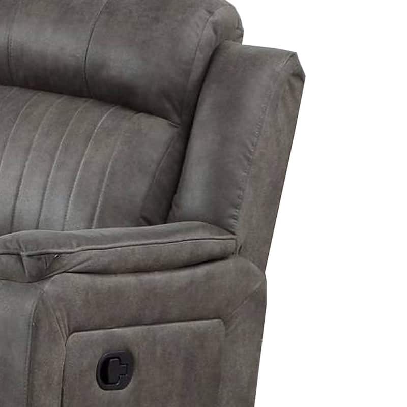 Fabric Manual Motion Sofa with Pillow Top Arms, Gray