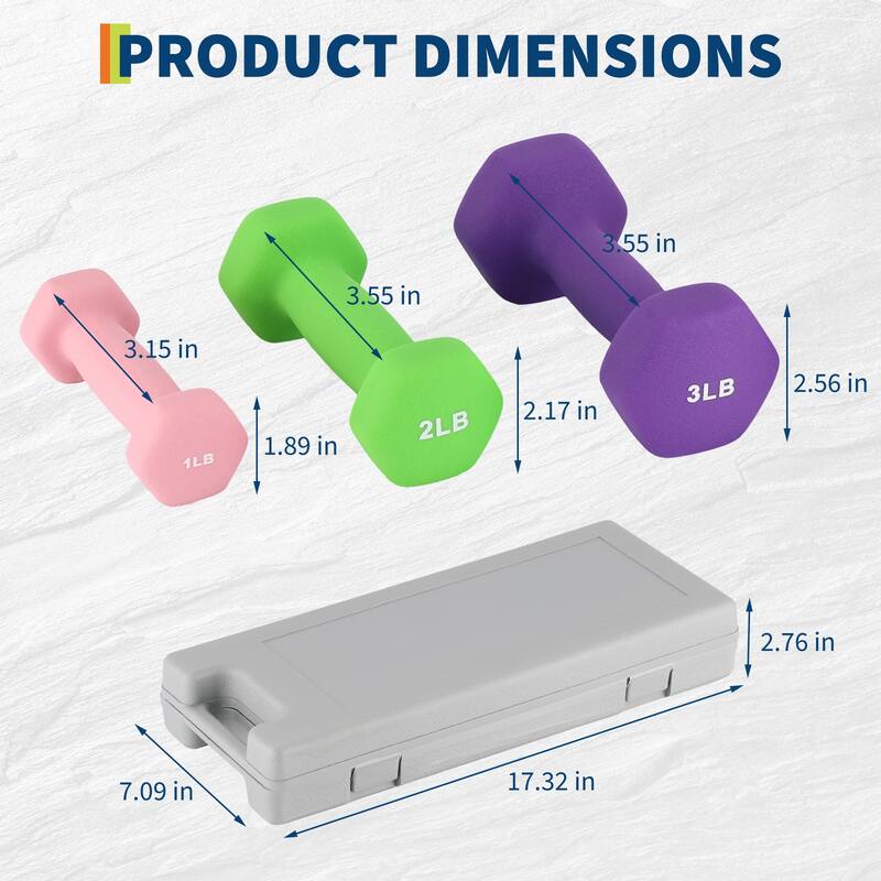 Dumbbell Set, Neoprene Dumbbell Free Hand Weight Set for Home Gym, Packed In Pairs