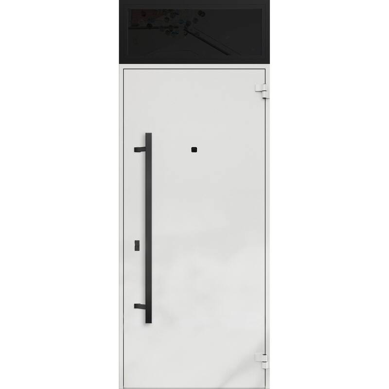 Exterior Prehung Steel Entry Door Ronex 0131 Grey 2 Sidelites Top Window Stainless Steel Inserts 16+36+16x96 Left Hand