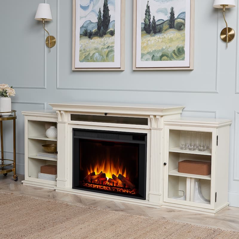 Tracey 84" TV Stand Electric Fireplace by Real Flame