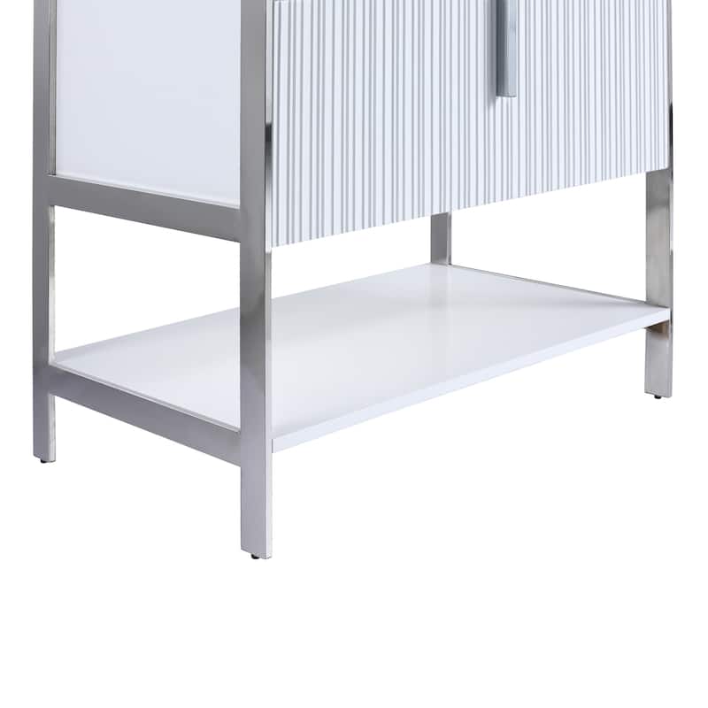 Fine Fixtures Serenity Modern Bathroom Vanity with White Stone Top