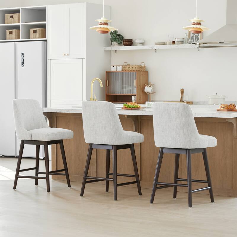 Spruce & Spring Hazel Upholstered Counter Height Swivel Barstool with Back