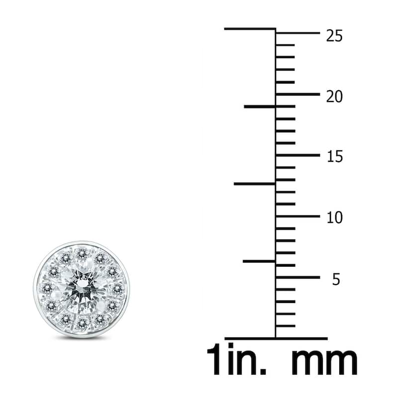 Marquee 3/4 Carat TW Diamond Halo Earrings in 14K White Gold