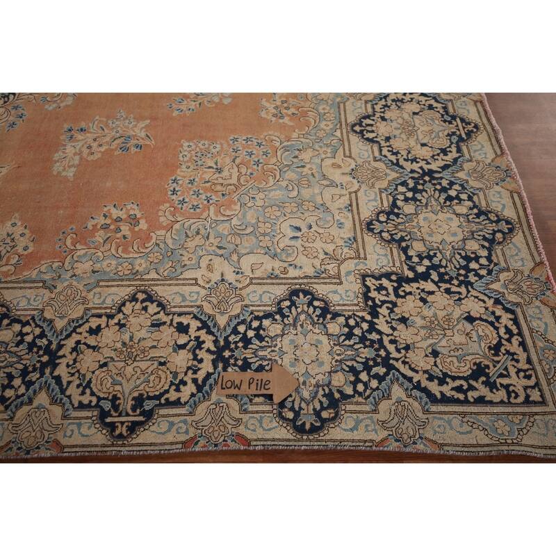 Vintage Distressed Kerman Persian Vintage Rug Handmade Wool Carpet - 9'8"x 12'6"