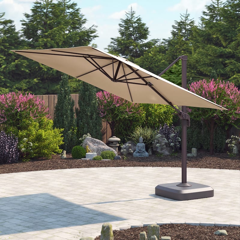 Portofino Comfort Sunbrella Outdoor Patio 10' Resort Umbrella - Heather Beige - Heather Beige