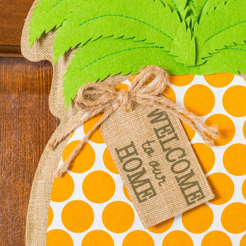 Pineapple Greeting Burlap Door Decor
