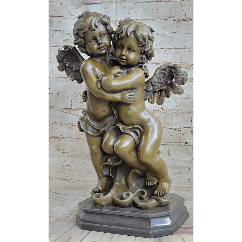 Hand Made Twin Brothers Puti Genuine Bronze Sculpture By Moreau Figurine