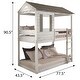 preview thumbnail 5 of 8, Twin Over Twin Bunk Bed with Built-in Ladder,Guardrails