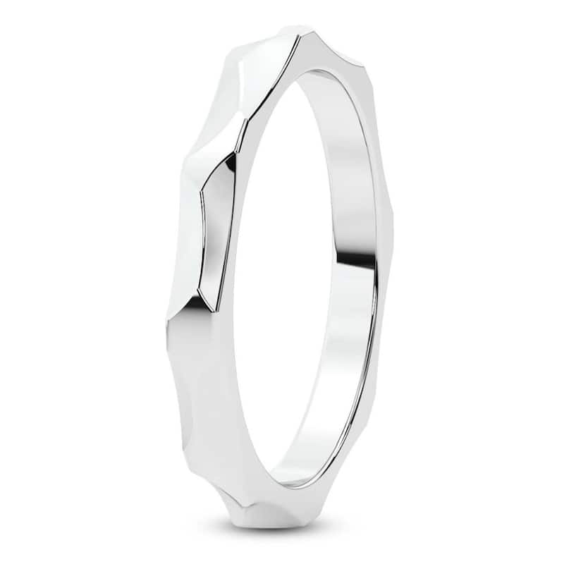 Gold Geometric Stackable Wedding Band Women's Anniversary Ring