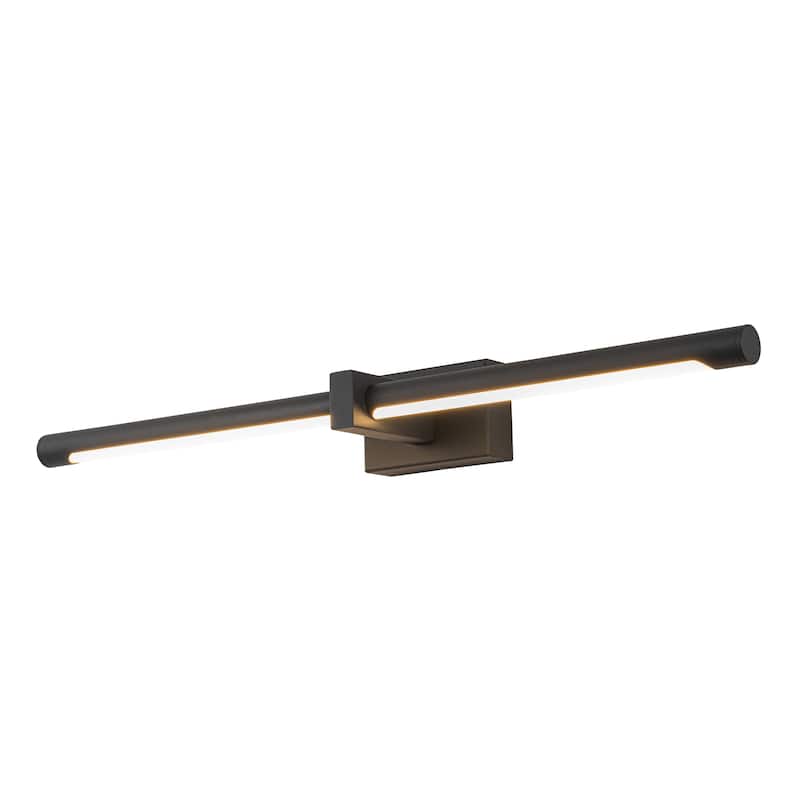 1-light 23.6 in. Modern Linear Cylinder Strip Wall Sconce Dimmable Tube Integrated LED Bathroom Vanity Light