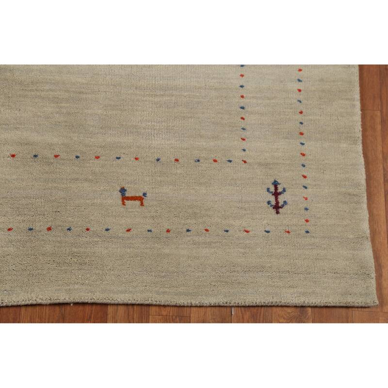 Tribal Gabbeh Indian Area Rug Handmade Contemporary Wool Carpet - 5'4"x 7'4"