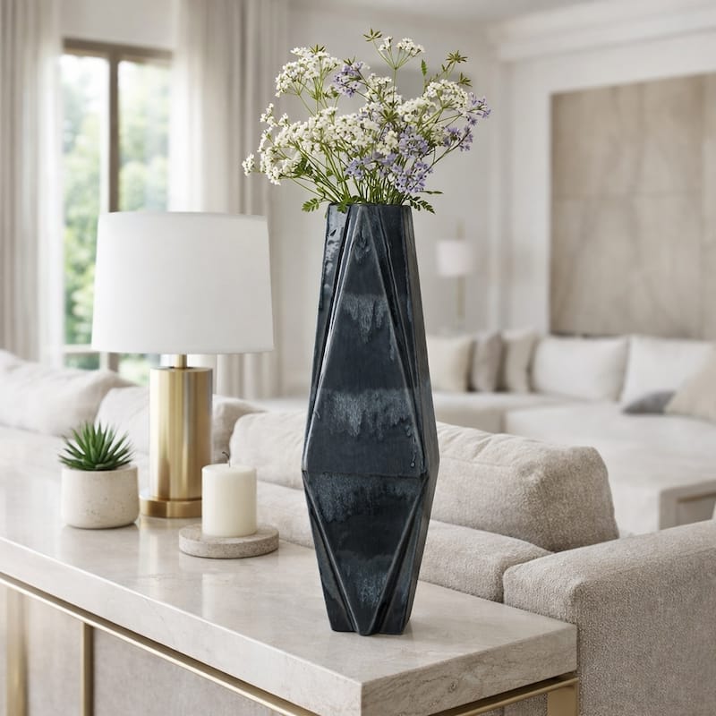 Decorative Vase - Ceramic Tall Sculptural - 26.0"