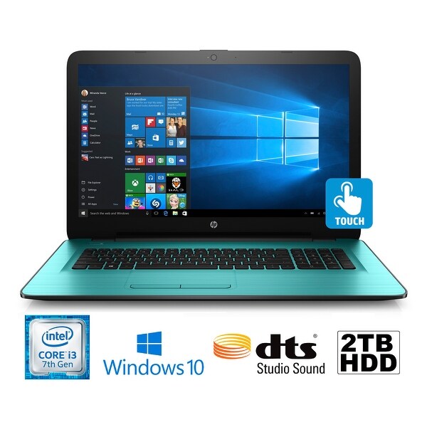 HP 17-x101ds Intel Core i3-7100, 8GB DDR4, 2TB HDD, 17.3" Touchscreen Laptop (Certified Refurbished) - Green