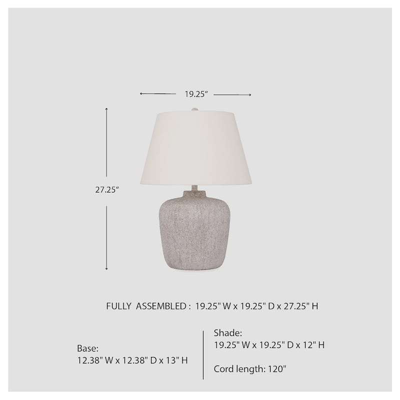 Signature Design by Ashley Danry Distressed Cream Table Lamp - 19.25" W x 19.25" D x 27.25" H