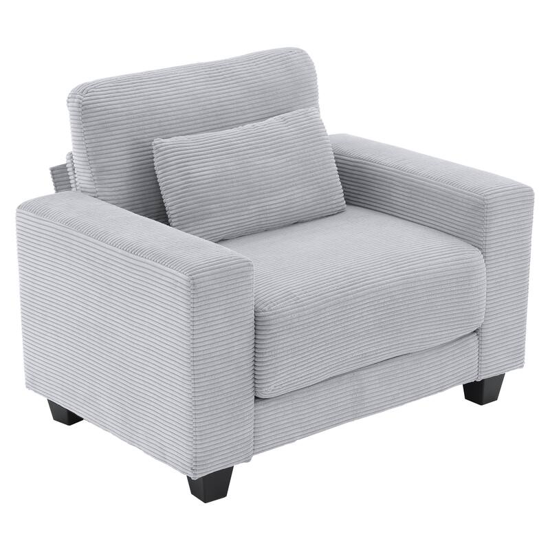 Corduroy Widened Single Sofa Chair, A Extra Lumbar Pillow