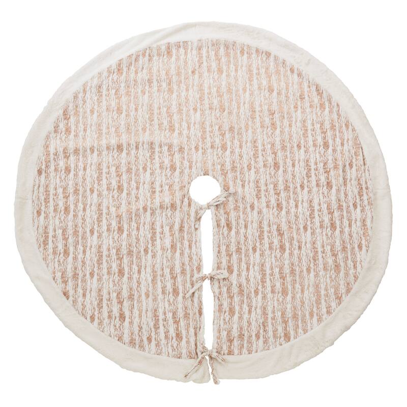 Enchanted Frost Foil Print Faux Fur Tree Skirt