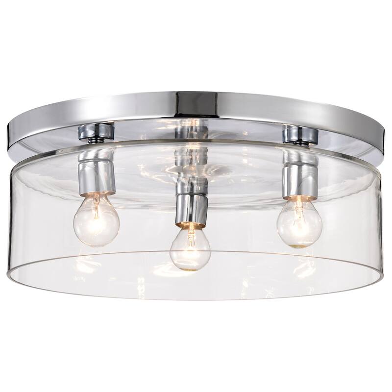 Marlowe - 15 Inch Flush Mount - Polished Nickel with Clear Glass - Polished Nickel