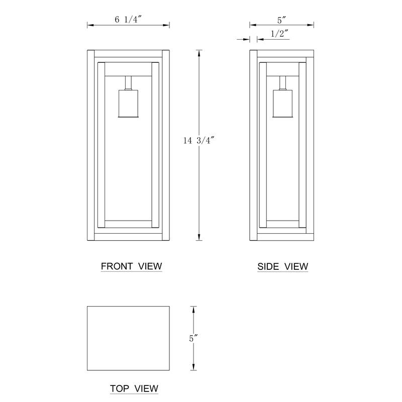 C Cattleya 1-Light Matte Black Outdoor Wall Sconce with Clear Glass Shade