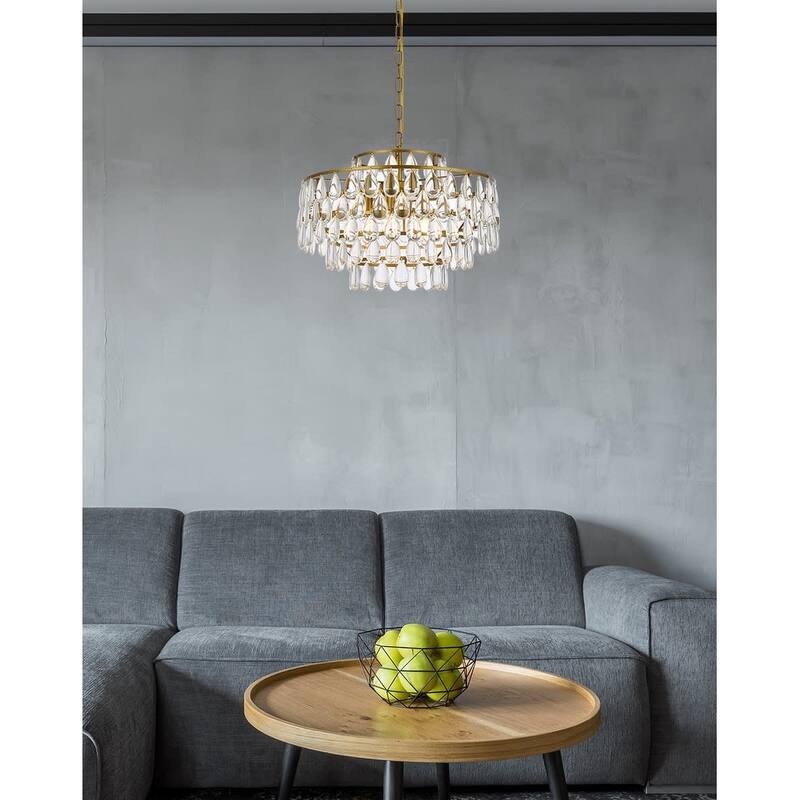 Elegant Lighting 1102D20 Mila 5 Light 20" Wide Crystal Pendant with