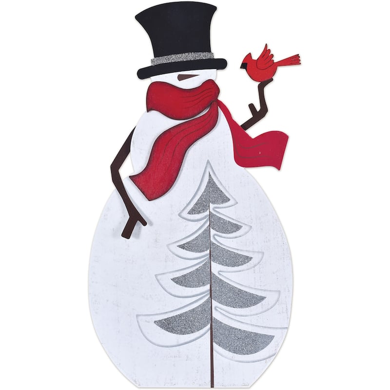 Snowman Tree Porch Sitter 26"