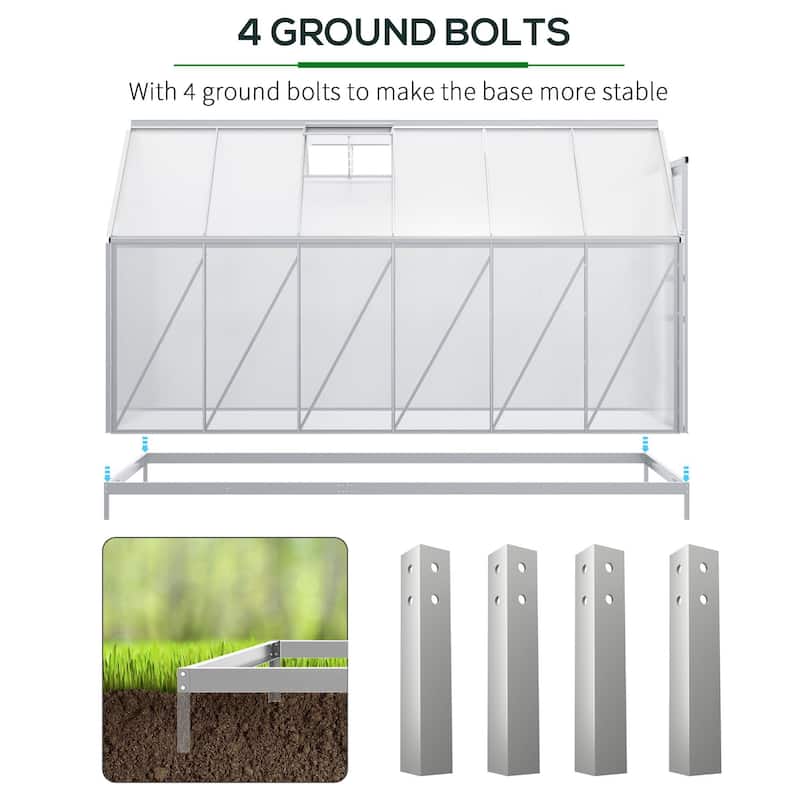 Greenhouse with Adjustable Roof Vent