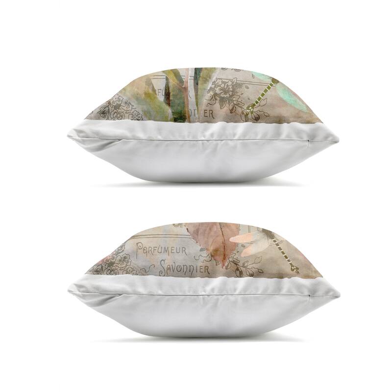 Stupell Vintage Collage French Florals Printed Outdoor Throw Pillow Design by Sasha (Set of 2)