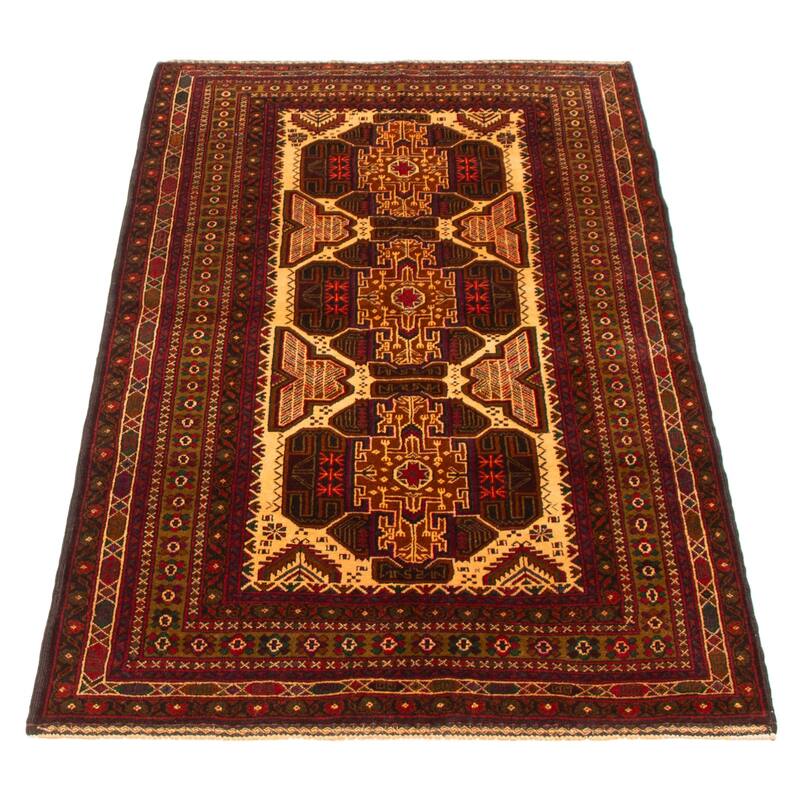 Teimani Beige, Brown Rug 3'8" x 6'9" - 3'8 x 6'9