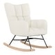 preview thumbnail 2 of 6, BELLEZE Lucy Upholstered Rocking Chair - White