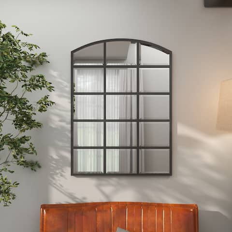 Traditional Industrial Iron Windowpane Wall Mirror Collection