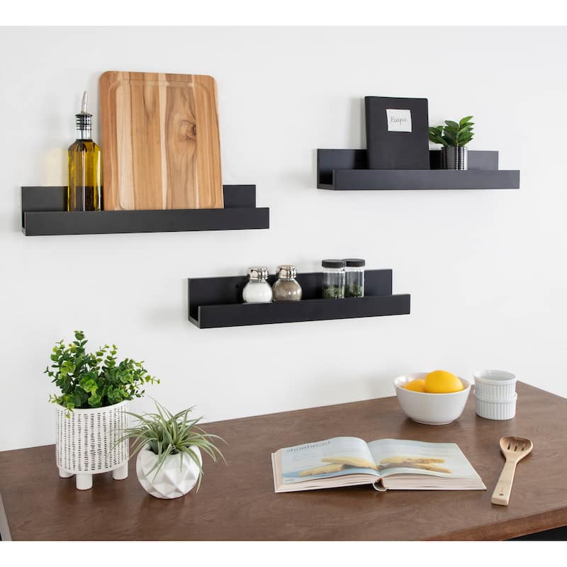 Levie 24 inch 2-Pack Wood Wall Picture Frame Holder Ledge
