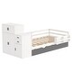 preview thumbnail 4 of 47, Twin Size Wood Platform Bed with Sample Bookshelf and Movable Wardrobe, Multifunctional Bed with Built-in Trundle Bed