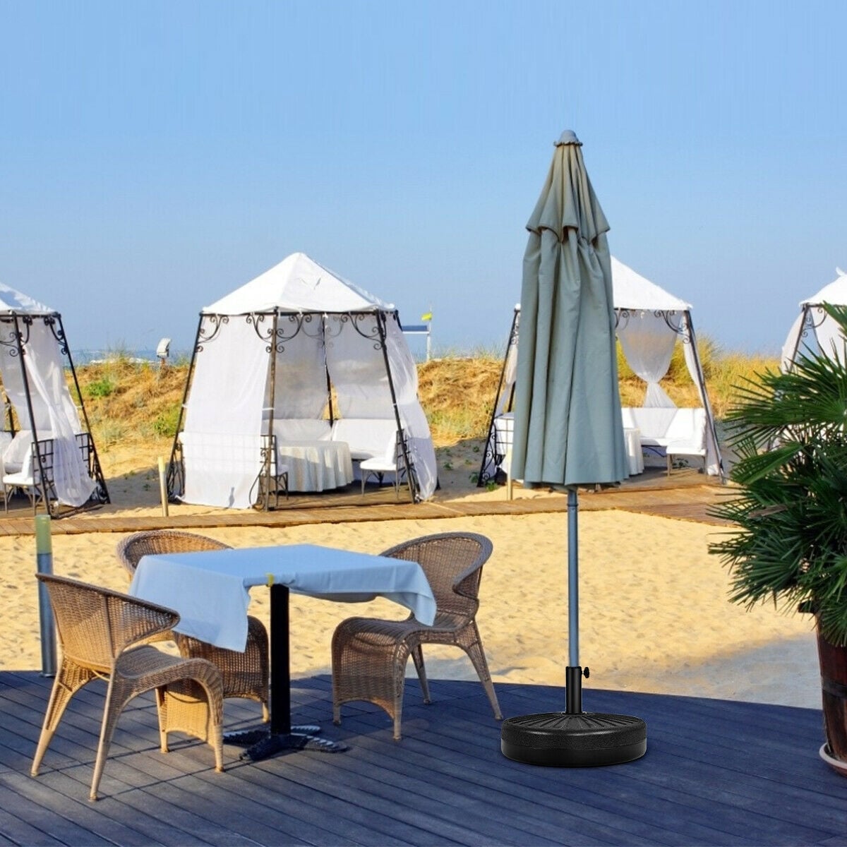 Shop Black Friday Deals On Costway 20 Round 23l Water Filled Umbrella Base Stand Self Filled On Sale Overstock 17085668