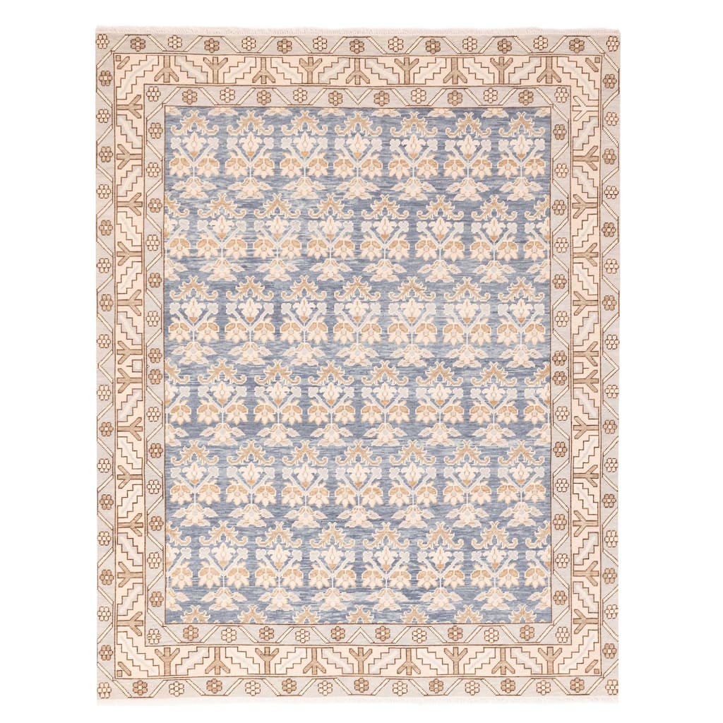 ECARPETGALLERY Hand-knotted Modern Oushak Navy Wool Rug - 8'2 x 10'0