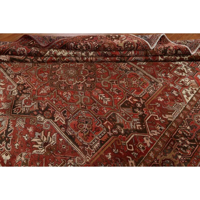 Vintage Traditional Geometric Persian Heriz Area Rug Wool Hand-knotted - 8'9" x 10'11"