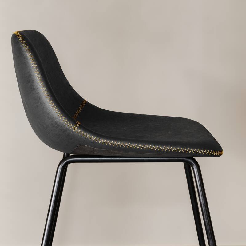 Modern 24.in Counter Height Bar Stool with PU Leather and Metal Frame Barstools for Kitchen Island