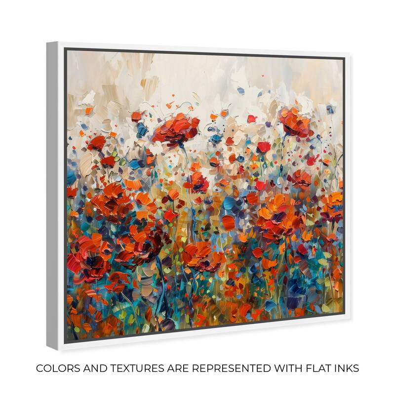 Art Remedy Beautiful Garden Bloom Framed Impressionism 1 Piece Canvas Wall Art /Monet And Van Gogh Inspired Art
