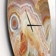 preview thumbnail 3 of 5, Designart 'Strips and Ovals on Agate' Oversized Modern Wall CLock