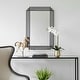 preview thumbnail 4 of 6, Overlapping Metal Framed Rectangular Wall Mirror - 36.5" - Black