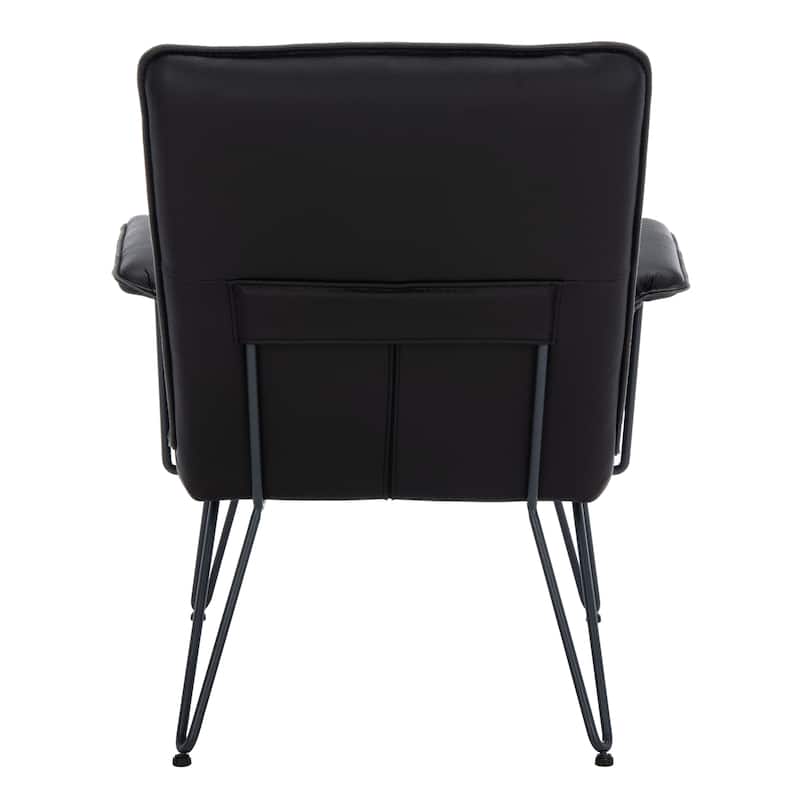 SAFAVIEH Idamae Mid-Century Modern Faux Leather Arm Chair - 29Wx28Dx33H